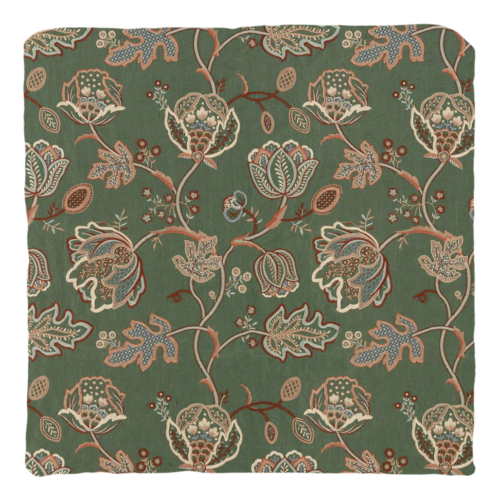 Theodosia Cotton Throw Pillows William Morris Bottle Green