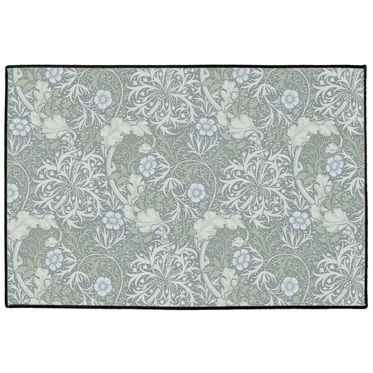 Beaufort Indoor/Outdoor Floor Mat William Morris Silver Seaweed