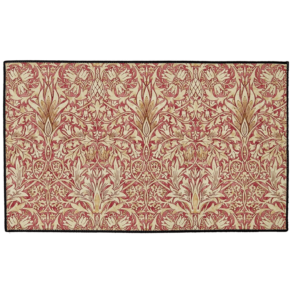 Burleigh Indoor/Outdoor Floor Mat William Morris Snakeshead Red