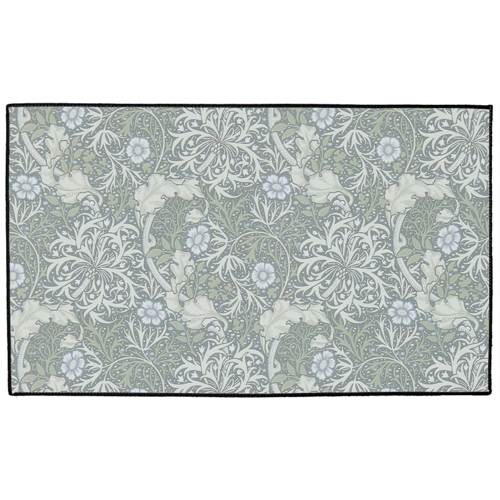 Beaufort Indoor/Outdoor Floor Mat William Morris Silver Seaweed