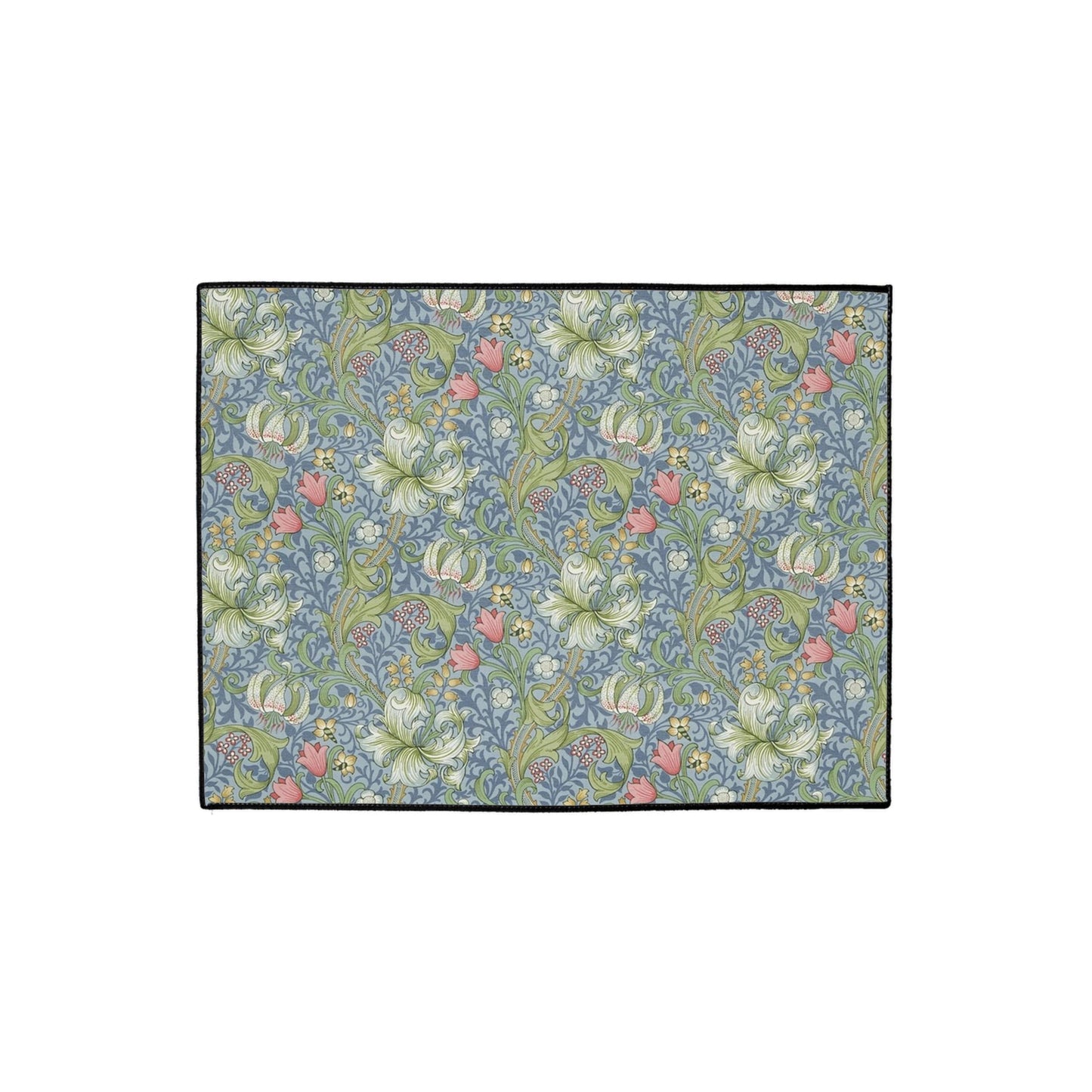 Golden Lily Indoor/ Outdoor Floor Mat William Morris Mineral Blue