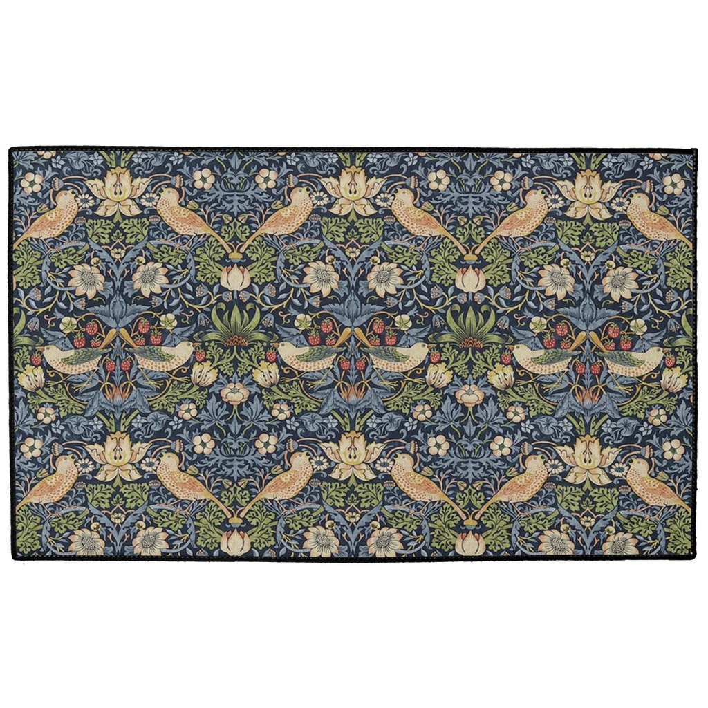 Strawberry Thief Indoor/Outdoor Floor Mat William Morris Indigo Blue