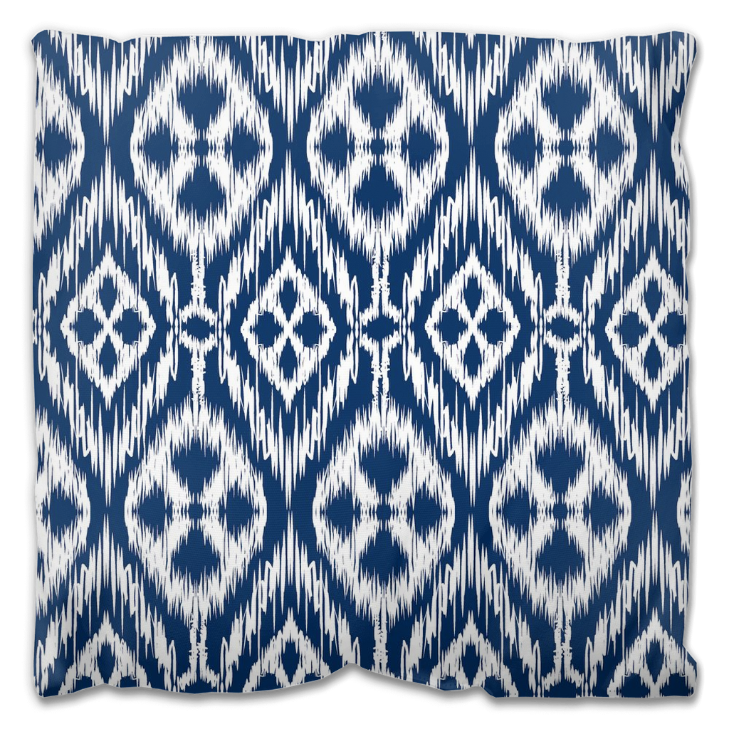 Mallorca Outdoor Pillows Navy Blue & White