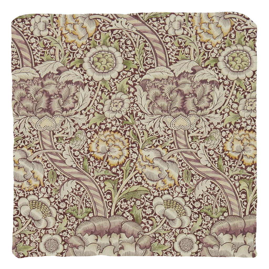 Wandle Cotton Throw Pillows William Morris Wine Saffron