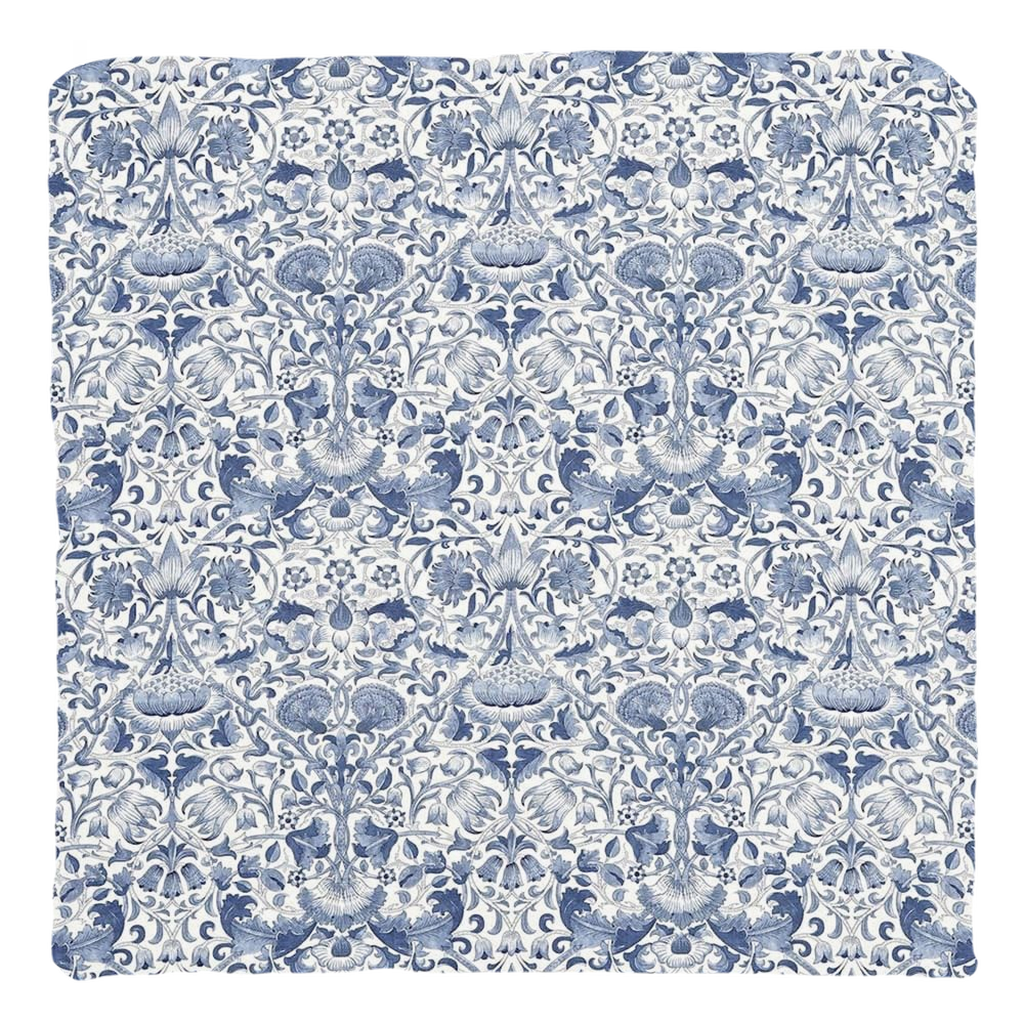 Lodden Cotton Throw Pillows William Morris Navy Blue