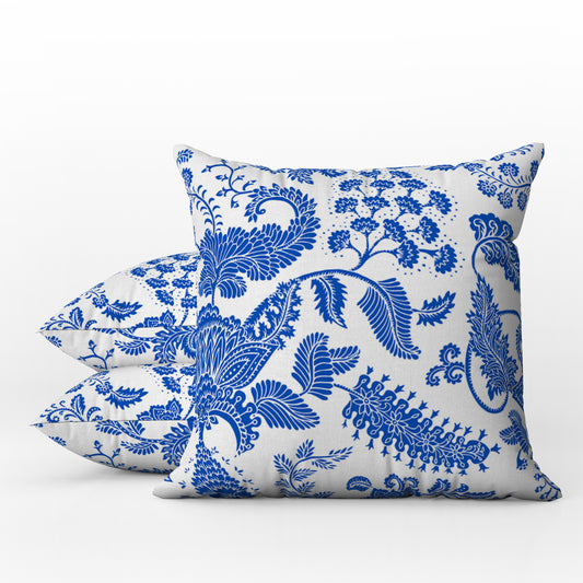 Hamptons Outdoor Pillows Aegean Blue & White