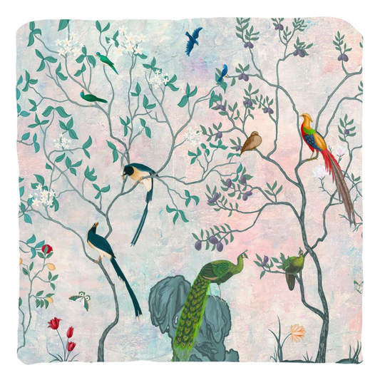 Chinoiserie Cotton Pillows Blush Blue Pink