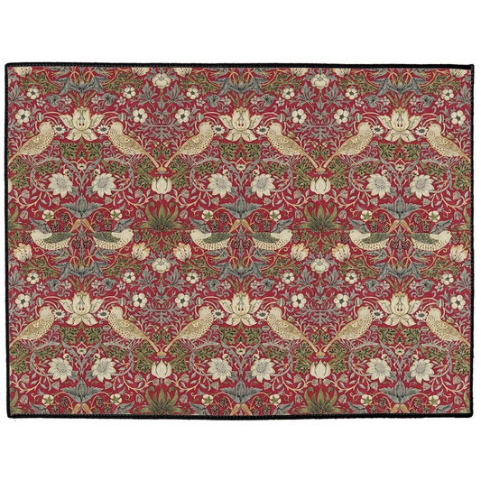 Strawberry Thief Indoor/Outdoor Floor Mat William Morris Red