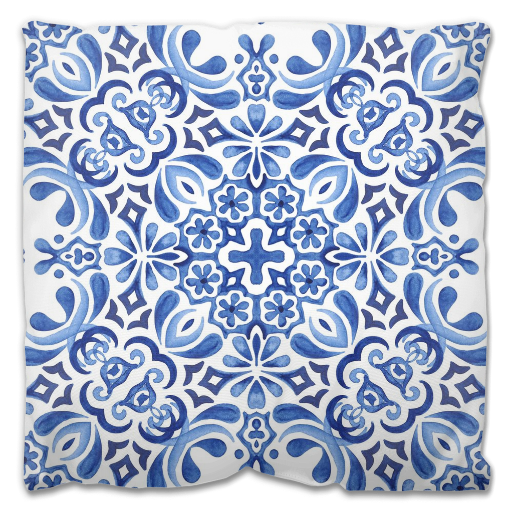 Toledo Outdoor Pillows Blue & White