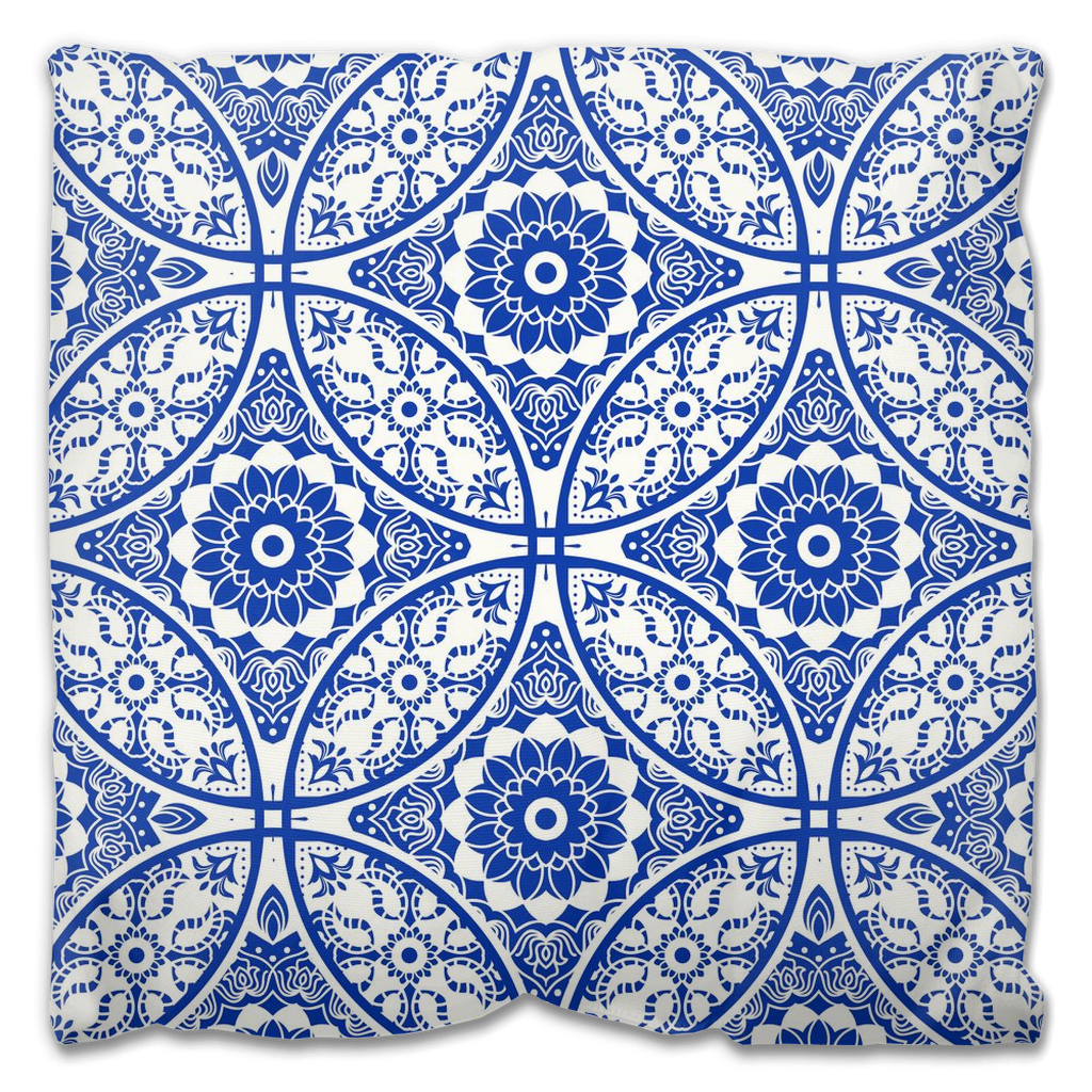 Lisbon Outdoor Pillows Blue & White
