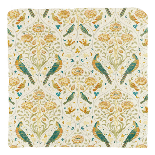 Seasons by May William Morris Cotton Throw Pillows Seaglass Brick