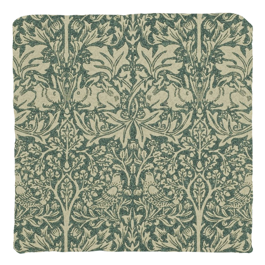 Brer Rabbit Cotton Throw Pillows William Morris Green Forest Manilla
