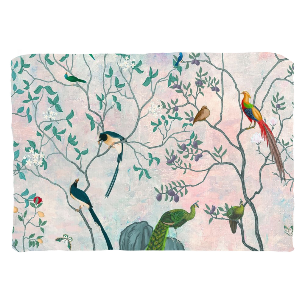 Chinoiserie Cotton Pillows Blush Blue Pink