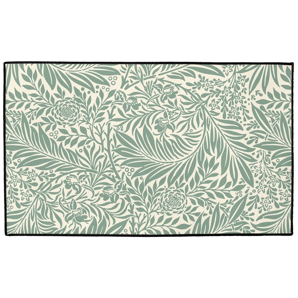 Maine Indoor/Outdoor Floor Mat William Morris Larkspur Sage Green