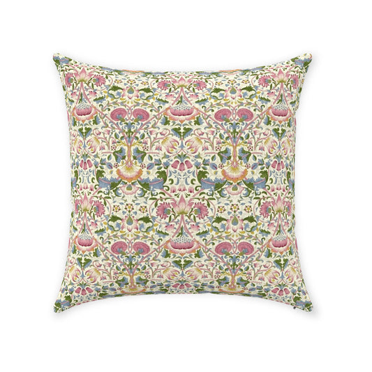 Lodden Cotton Throw Pillows William Morris Blush Woad