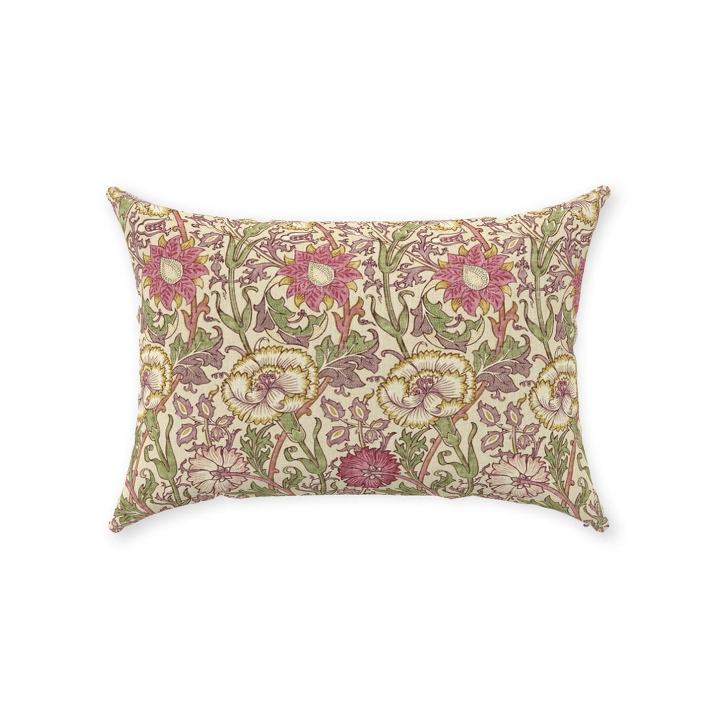 Pink and Rose Cotton Throw Pillows William Morris Wine Manilla