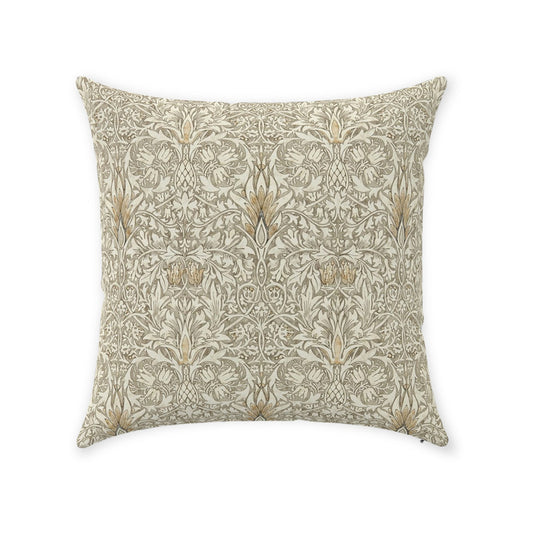 Snakeshead Cotton Throw Pillows William Morris Stone Cream