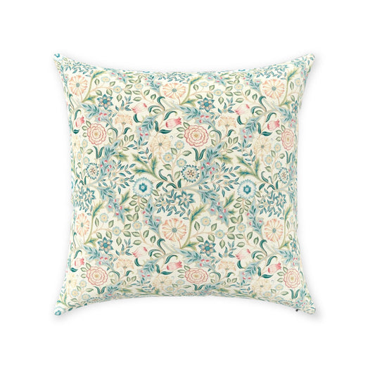 Wilhelmina Cotton Throw Pillows William Morris Ivory Pastel