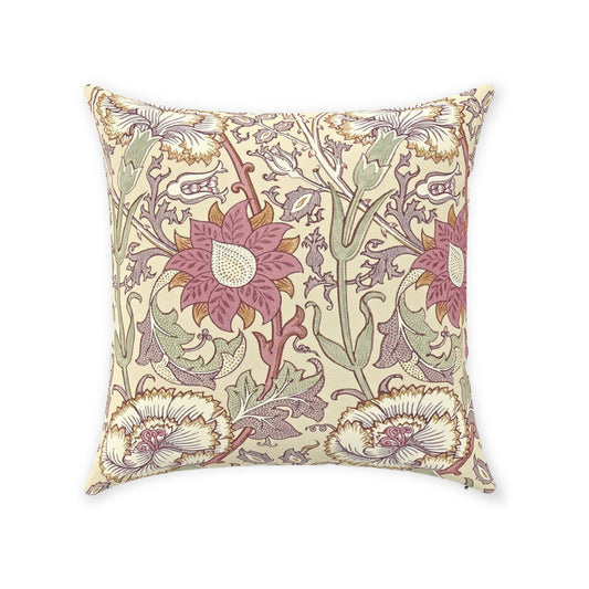 Pink and Rose Cotton Throw Pillows William Morris Wine Manilla