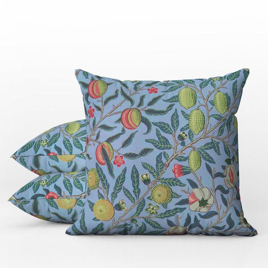 Pomegranate Fruit Outdoor Pillows William Morris Blue