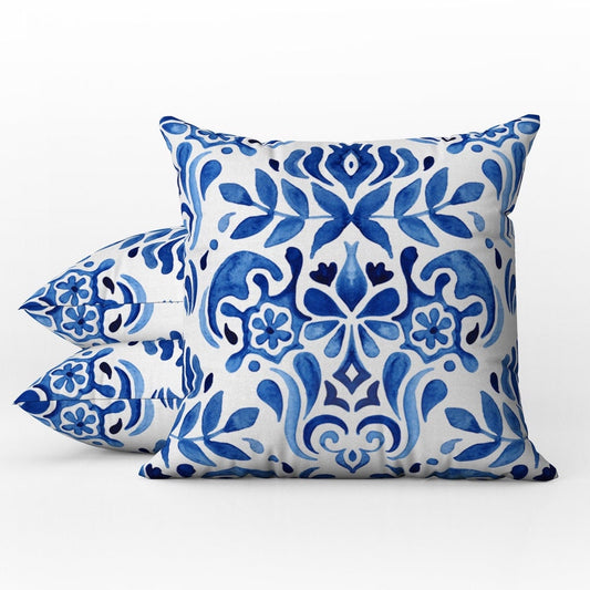 Cascais Outdoor Pillows Mediterranean Blue & White