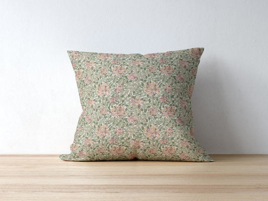Honeysuckle Cotton Throw Pillows William Morris Chalk Yellow