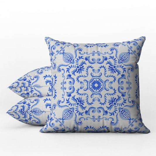 Positano Outdoor Pillows Blue & White