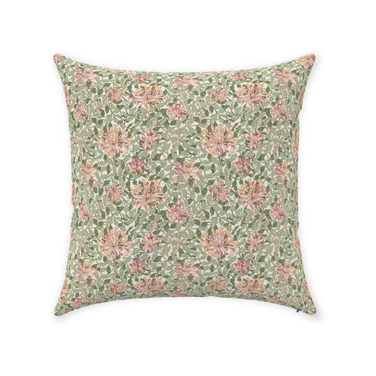 Honeysuckle Cotton Throw Pillows William Morris Chalk Yellow