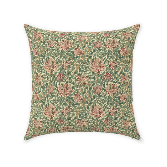 Honeysuckle Cotton Throw Pillows William Morris Cream Wine