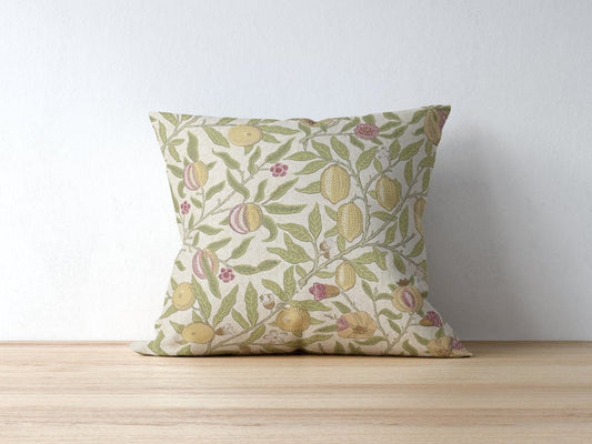 Pomegranate Fruit Outdoor Pillows William Morris Limestone Artichoke