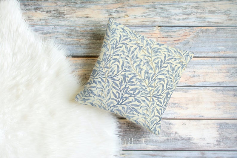Willow Bough Cotton Pillow William Morris Blue