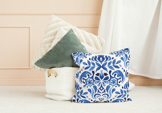 Cascais Outdoor Pillows Mediterranean Blue & White