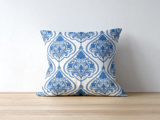 Catania Outdoor Pillows Arabesque Blue & White