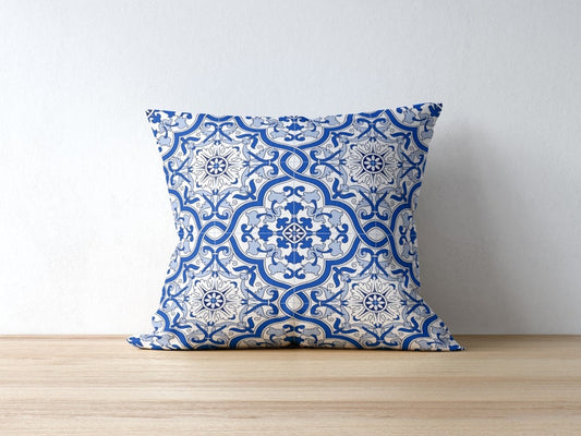Estoril Outdoor Pillows Blue Tile