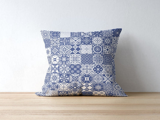 Cadiz Outdoor Pillows Blue Tile
