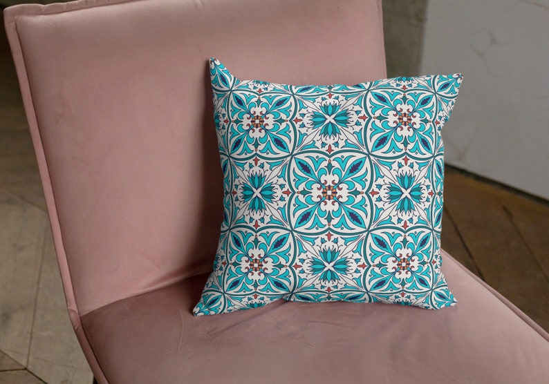 Almeria Outdoor Pillows Blue Turquoise