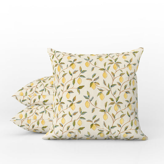 Lemons Outdoor Pillow William Morris Cream