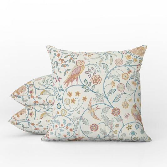 Newill Outdoor Pillow William Morris Indigo Saffron