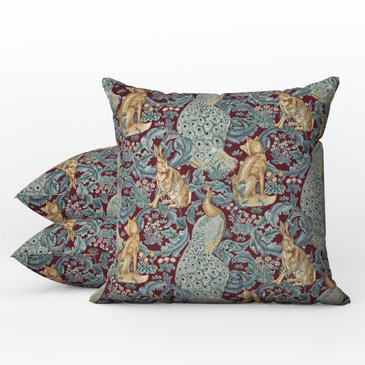 Forest Outdoor Pillow William Morris Plum Damson
