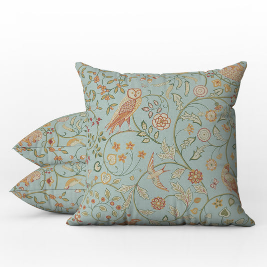 Newill Outdoor Pillow William Morris Peppermint Russet