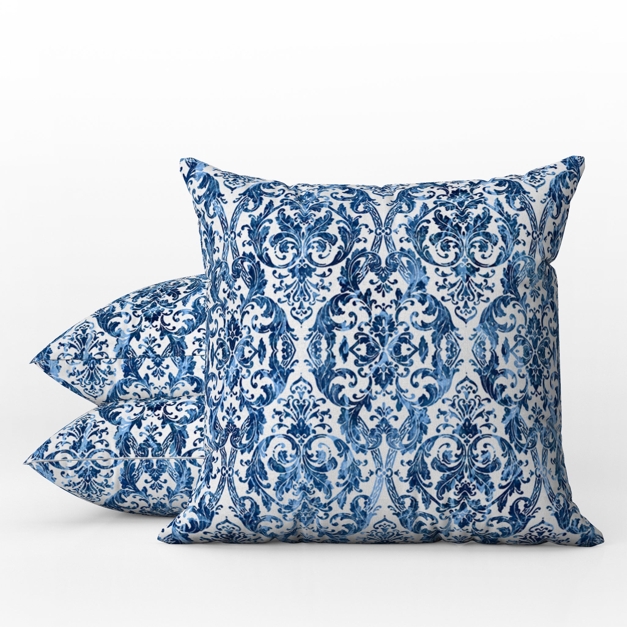 Valencia Outdoor Pillows Blue White