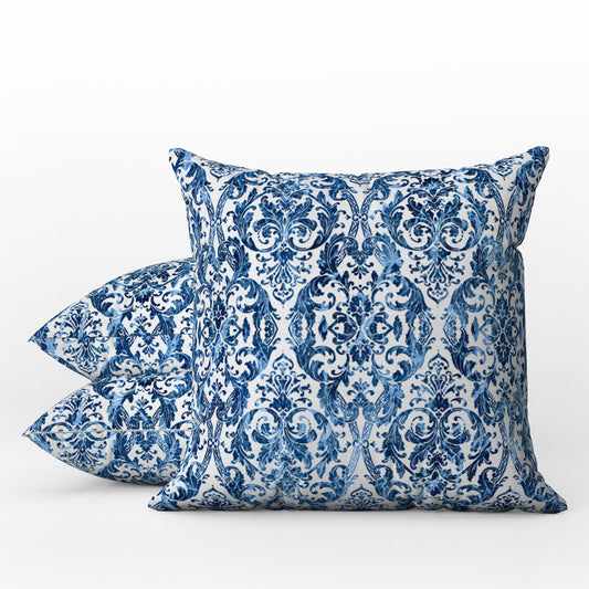 Valencia Outdoor Pillows Blue & White