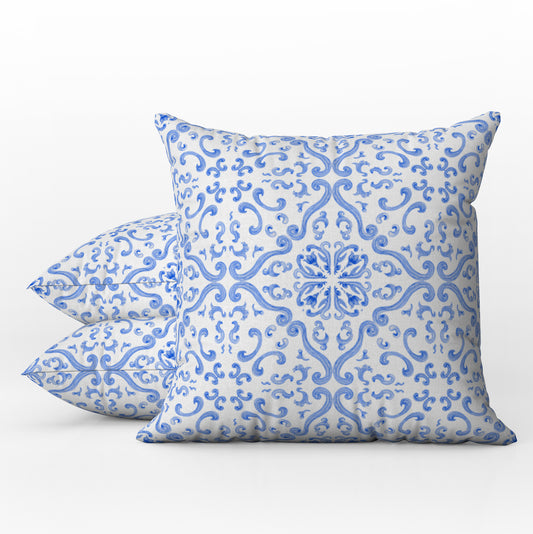 Formentera Outdoor Pillows Blue & White