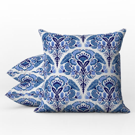 Obidos Outdoor Pillows Blue & White