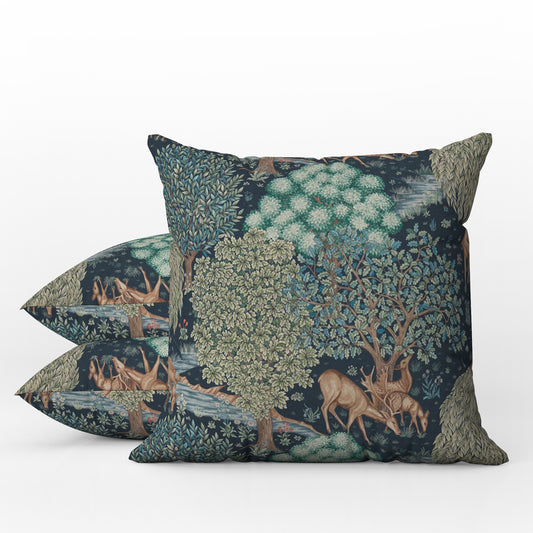 The Brook Outdoor Pillows William Morris Blue