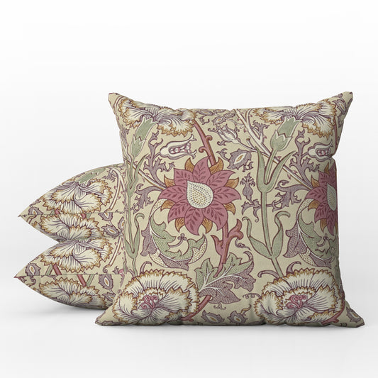 Pink & Rose Outdoor Pillows William Morris Wine Manilla