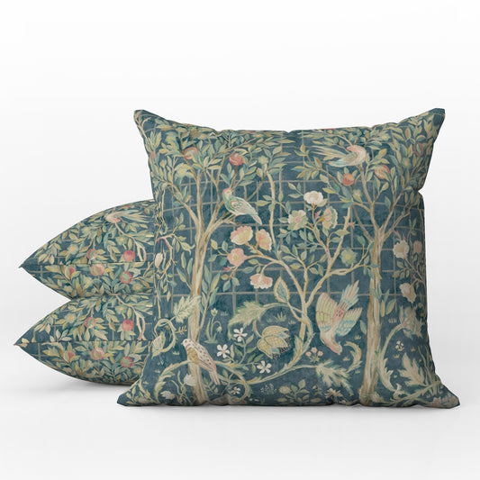 Melsetter Outdoor Pillows William Morris Teal Blue