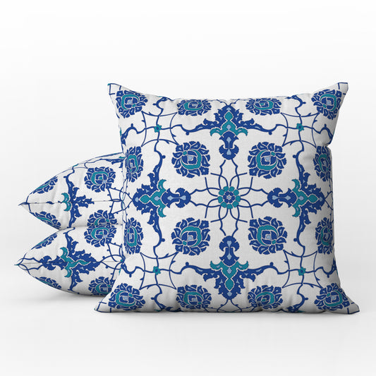 Anatolia Ottoman Outdoor Pillows Blue & White