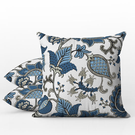 Hamptons Outdoor Pillows Blue, Grey & White