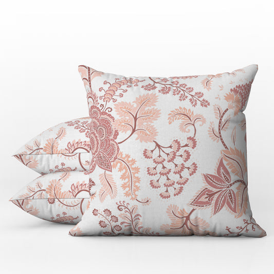 Hamptons Outdoor Pillows Peach Pink & White